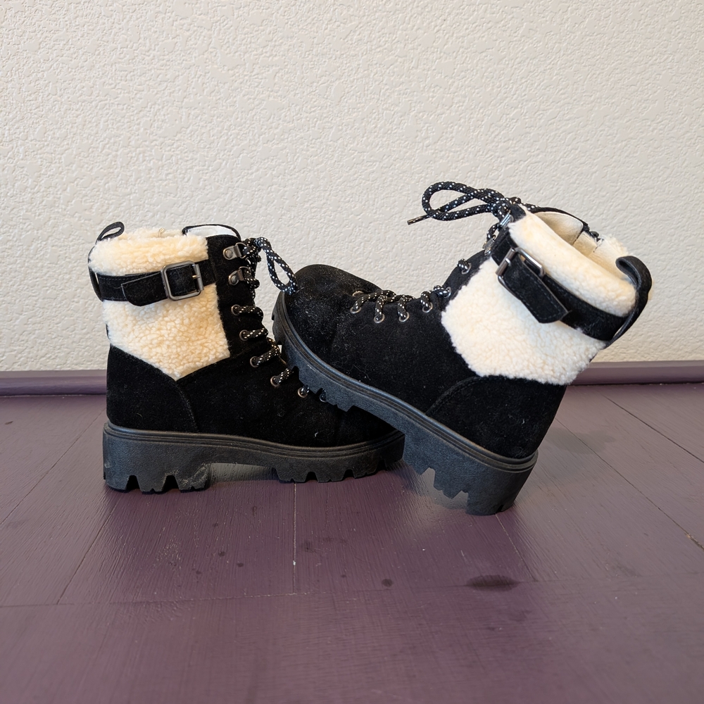 Stylish Black and Cream Boots